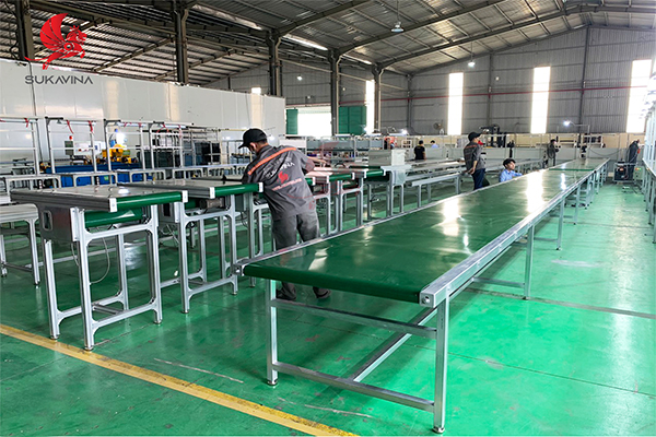 lắp ráp khung băng tải thép sơn tĩnh điện Sukavina